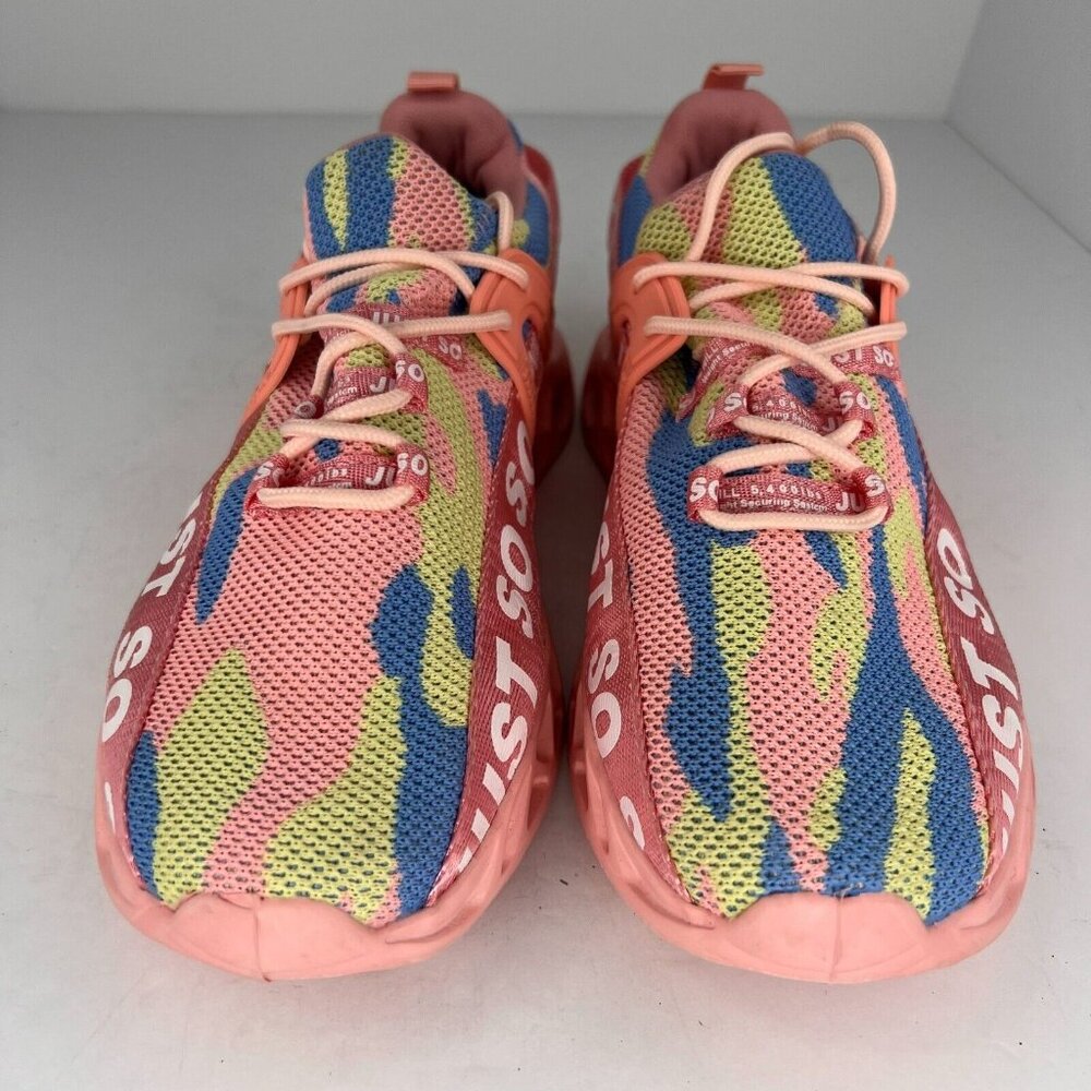 Just SoSo Womens Pink Tie Dye Mesh Lace Up Low Top Size 9.5 Running Shoes - Picture 3 of 10